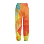 Abstract Polygonal Geometric Print Fleece Lined Knit Pants