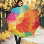 Abstract Polygonal Geometric Print Foldable Umbrella