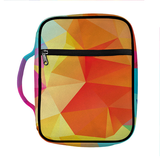 Abstract Polygonal Geometric Print Front Pocket Bible Bag