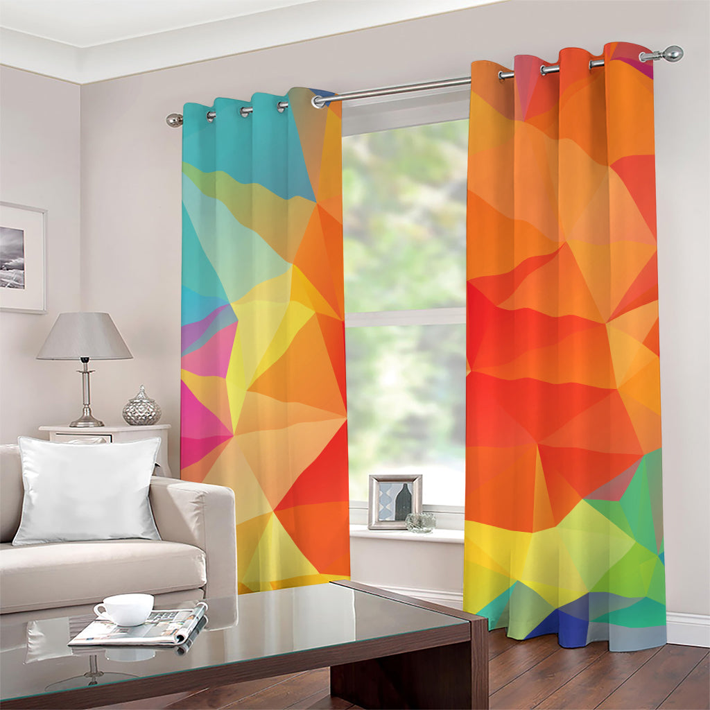 Abstract Polygonal Geometric Print Grommet Curtains