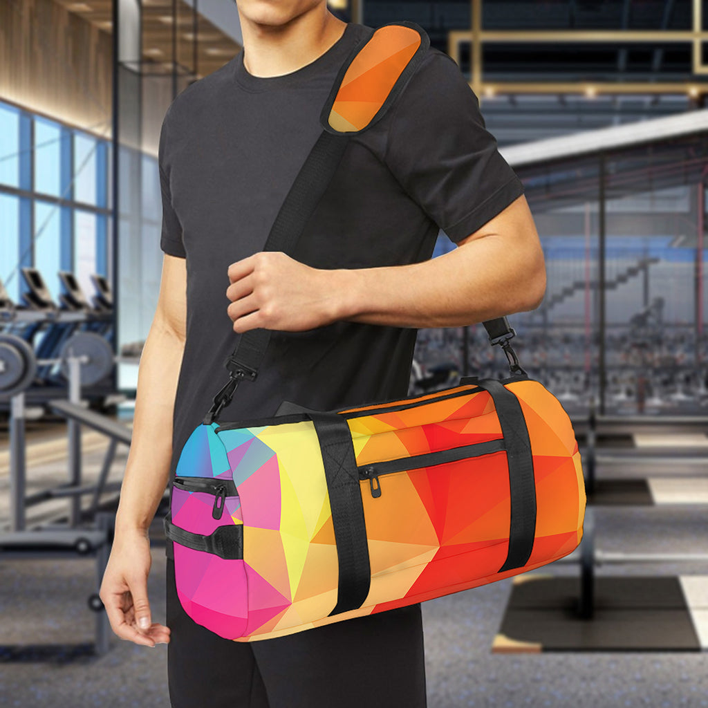 Abstract Polygonal Geometric Print Gym Bag
