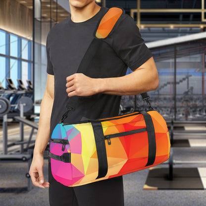 Abstract Polygonal Geometric Print Gym Bag