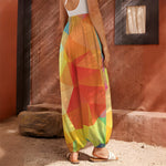 Abstract Polygonal Geometric Print Harem Pants