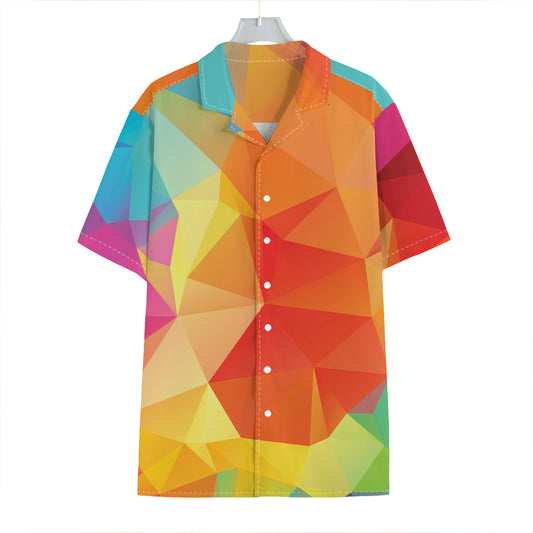 Abstract Polygonal Geometric Print Hawaiian Shirt