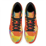 Abstract Polygonal Geometric Print High Top Leather Sneakers