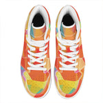 Abstract Polygonal Geometric Print High Top Leather Sneakers