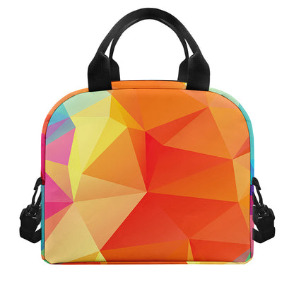 Abstract Polygonal Geometric Print Insulated Lunch Bag