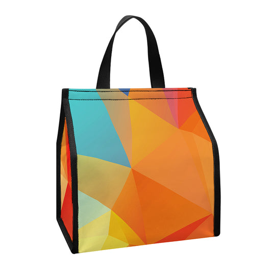 Abstract Polygonal Geometric Print Insulated Lunch Tote