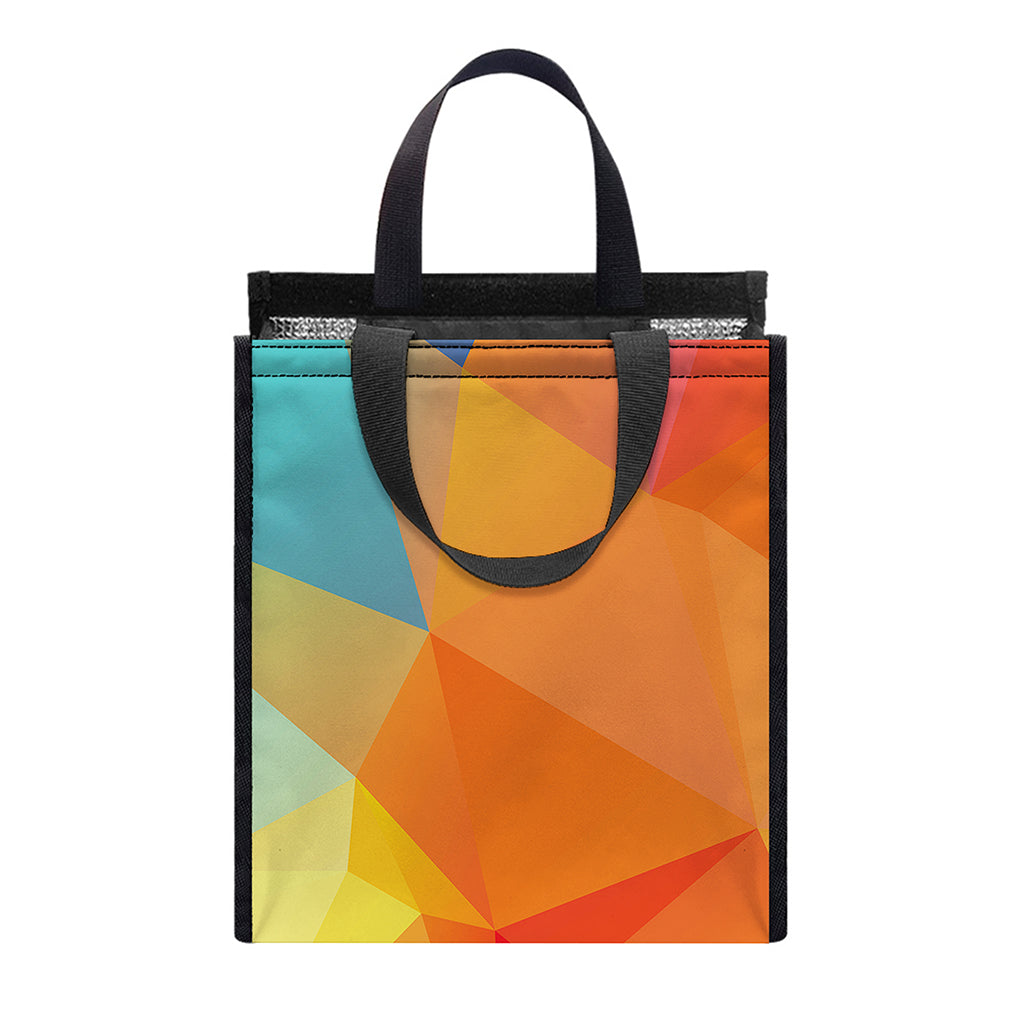Abstract Polygonal Geometric Print Insulated Lunch Tote