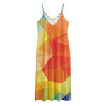 Abstract Polygonal Geometric Print Jersey Midi Cami Dress