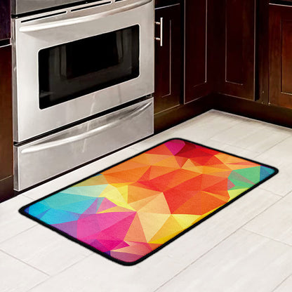 Abstract Polygonal Geometric Print Kitchen Mat