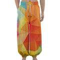 Abstract Polygonal Geometric Print Lantern Pants