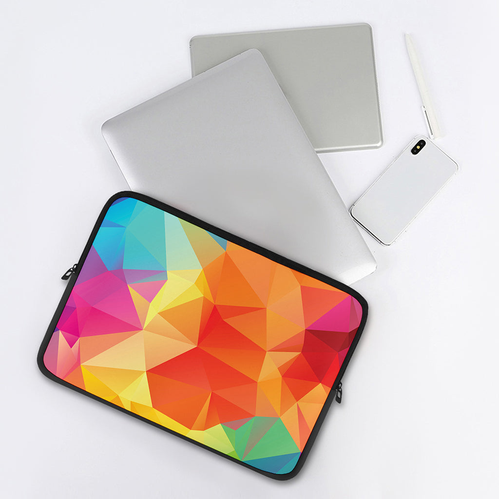 Abstract Polygonal Geometric Print Laptop Sleeve