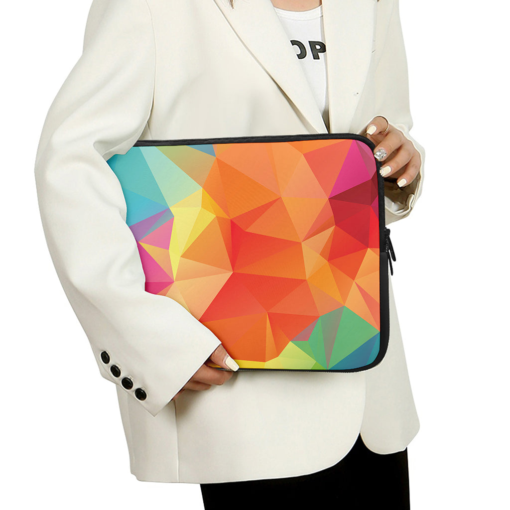 Abstract Polygonal Geometric Print Laptop Sleeve