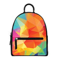 Abstract Polygonal Geometric Print Leather Backpack