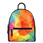 Abstract Polygonal Geometric Print Leather Backpack