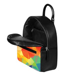 Abstract Polygonal Geometric Print Leather Backpack