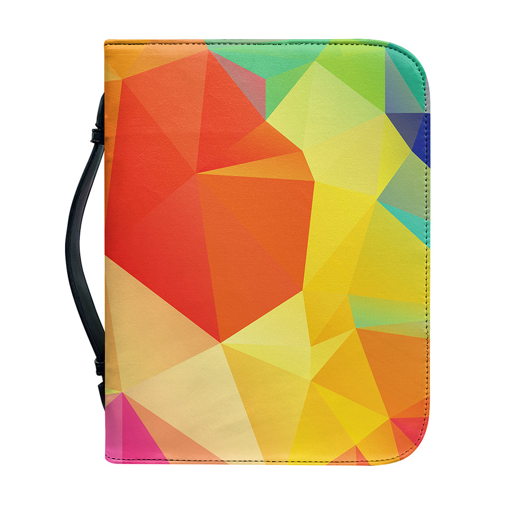 Abstract Polygonal Geometric Print Leather Bible Cover