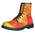 Abstract Polygonal Geometric Print Lace-Up Boots
