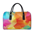 Abstract Polygonal Geometric Print Leather Duffel Bag