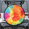 Abstract Polygonal Geometric Print Leather Spare Tire Cover