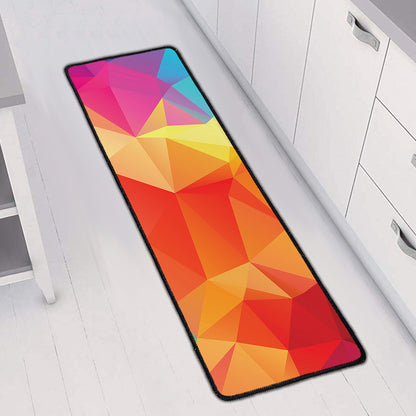 Abstract Polygonal Geometric Print Long Kitchen Mat