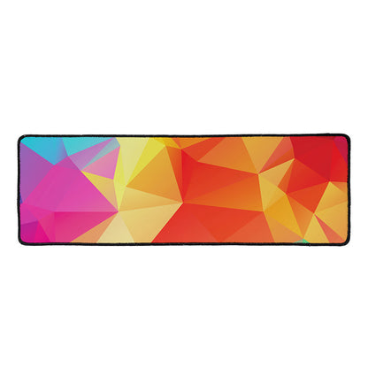 Abstract Polygonal Geometric Print Long Kitchen Mat