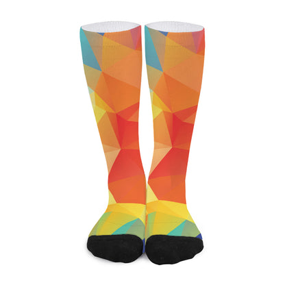 Abstract Polygonal Geometric Print Long Socks