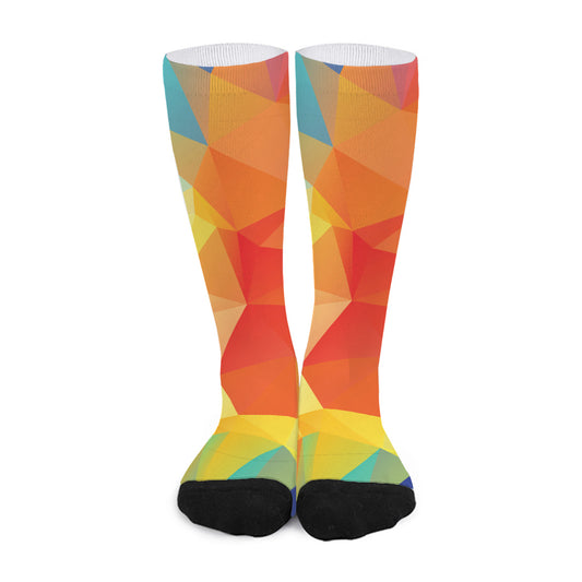 Abstract Polygonal Geometric Print Long Socks