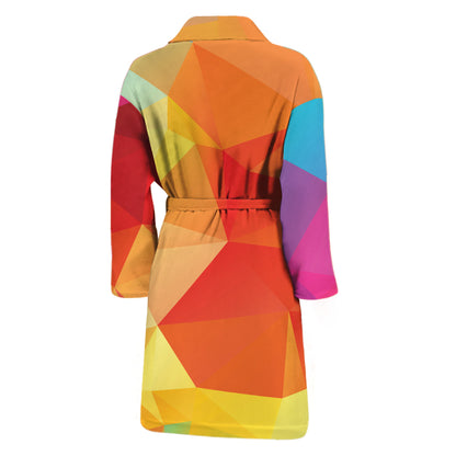 Abstract Polygonal Geometric Print Men's Bathrobe