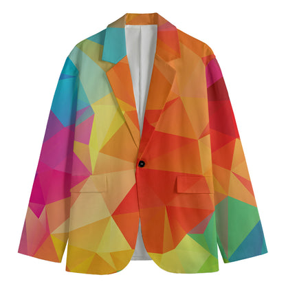 Abstract Polygonal Geometric Print Men's Blazer