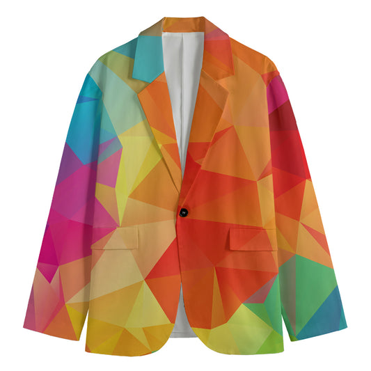 Abstract Polygonal Geometric Print Men's Blazer