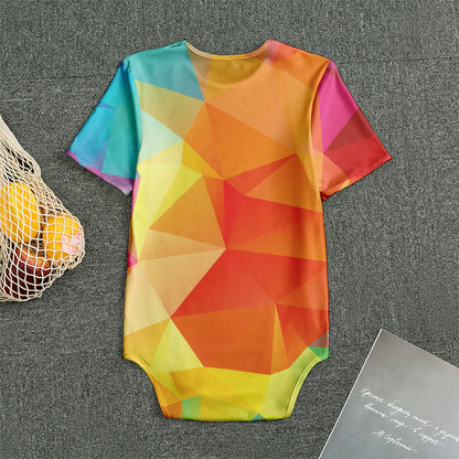 Abstract Polygonal Geometric Print Men's Bodysuit