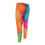 Abstract Polygonal Geometric Print Men's Compression Pants