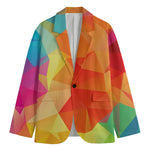 Abstract Polygonal Geometric Print Men's Cotton Blazer