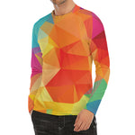Abstract Polygonal Geometric Print Men's Long Sleeve Rash Guard