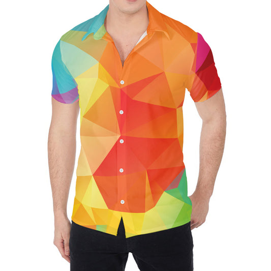 Abstract Polygonal Geometric Print Men's Shirt