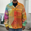 Abstract Polygonal Geometric Print Men's Shirt Jacket