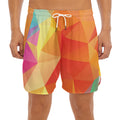 Abstract Polygonal Geometric Print Men's Split Running Shorts