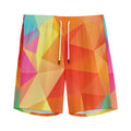 Abstract Polygonal Geometric Print Men's Athletic Shorts