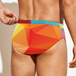 Abstract Polygonal Geometric Print Men's Swim Briefs