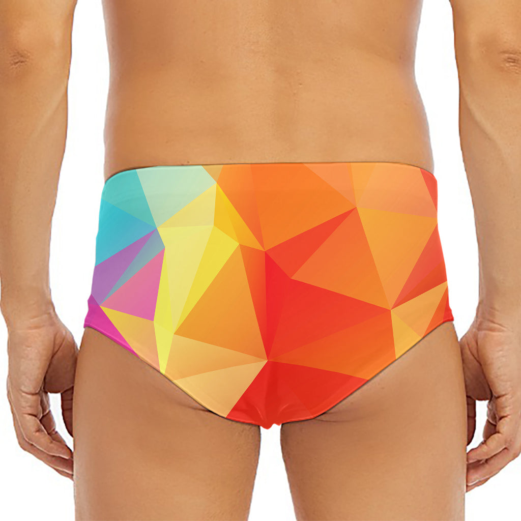 Abstract Polygonal Geometric Print Men's Triangle Swim Briefs