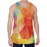 Abstract Polygonal Geometric Print Men's Velvet Tank Top