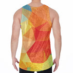 Abstract Polygonal Geometric Print Men's Velvet Tank Top