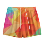 Abstract Polygonal Geometric Print Mesh Shorts