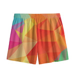 Abstract Polygonal Geometric Print Mesh Shorts
