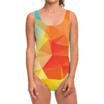 Abstract Polygonal Geometric Print One Piece Swimsuit