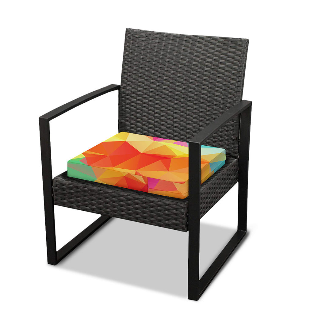Abstract Polygonal Geometric Print Outdoor Seat Cushion Cover