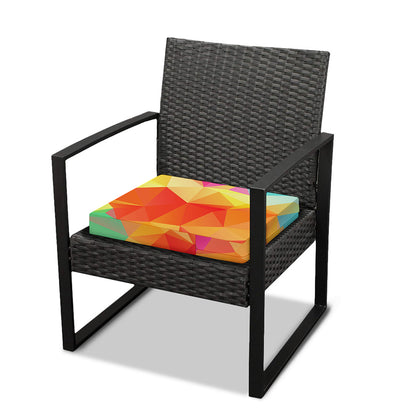 Abstract Polygonal Geometric Print Outdoor Seat Cushion Cover