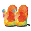 Abstract Polygonal Geometric Print Oven Mitts